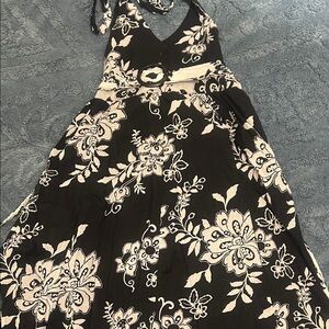 Limited Too Black and White Floral Backless Dress